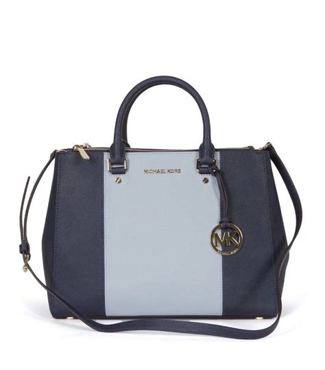 michael kors light blue tote|michael kors navy blue crossbody.